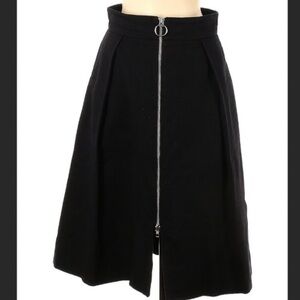 Whistles London midi black skirt with front zipper
